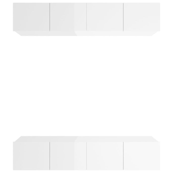 Tv-meubelen 4 st 80x30x30 cm bewerkt hout hoogglans wit