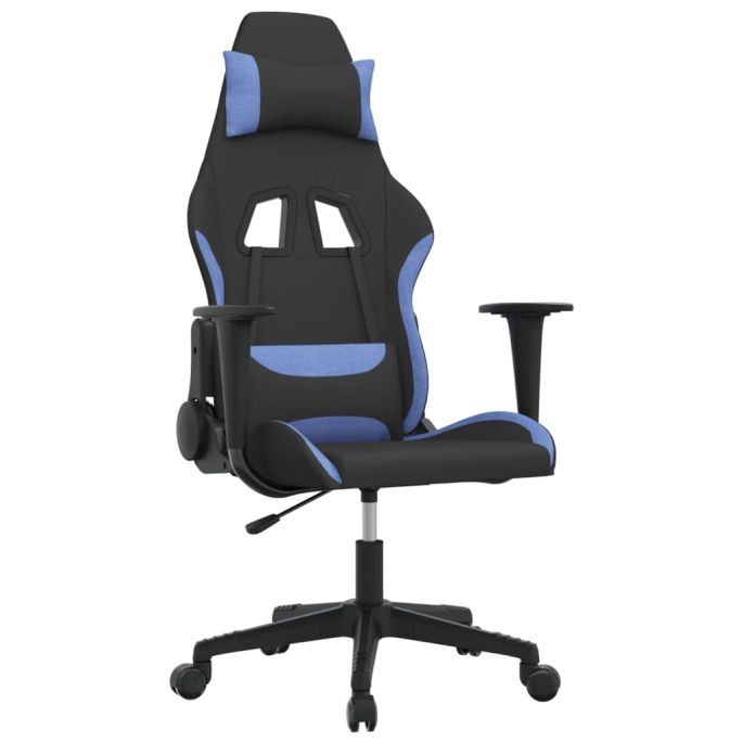 Massage gamestoel stof zwart en blauw