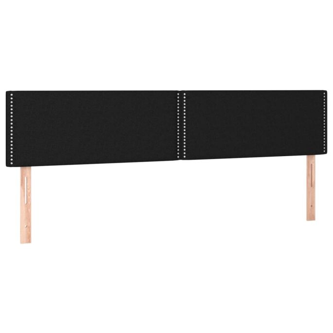 Hoofdborden 2 st 100x5x78/88 cm stof zwart