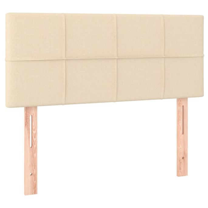 Hoofdbord 100x5x78/88 cm stof crèmekleurig