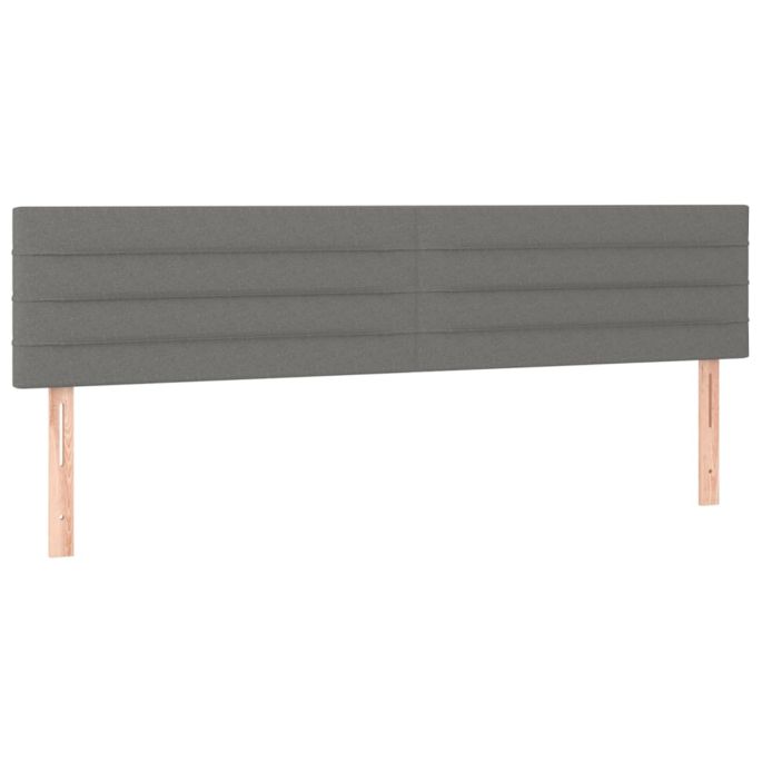 Hoofdborden 2 st 100x5x78/88 cm stof donkergrijs