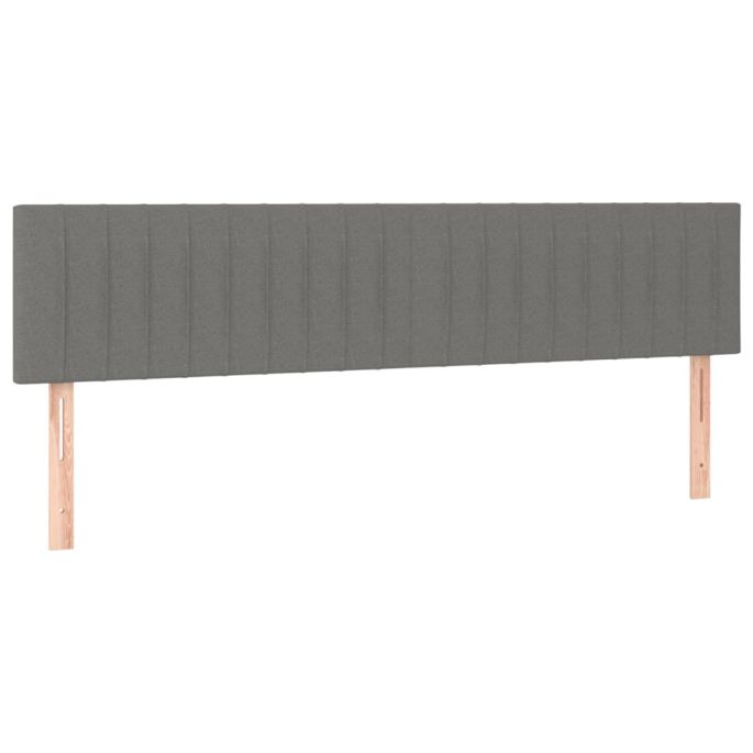 Hoofdborden 2 st 80x5x78/88 cm stof donkergrijs
