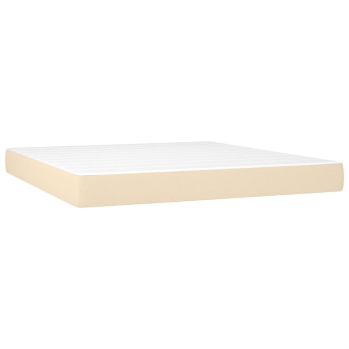Pocketveringmatras 160x200x20 cm stof crèmekleurig