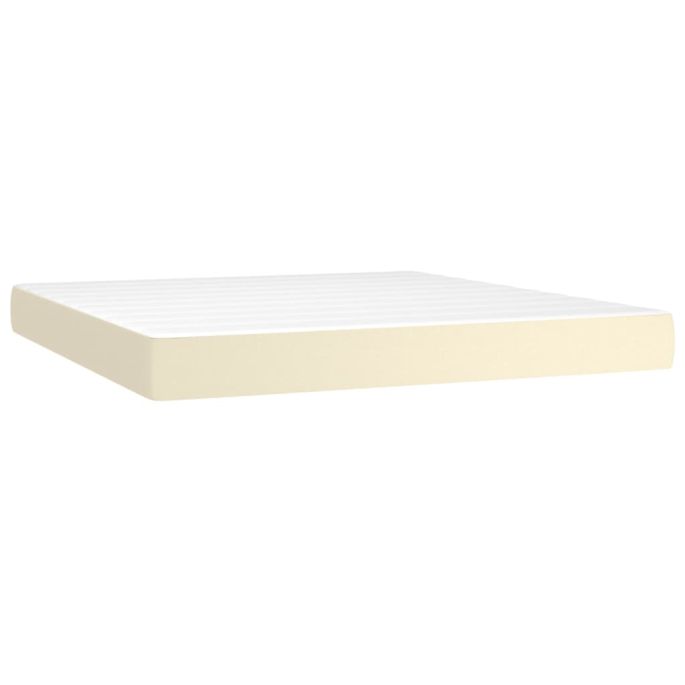 Pocketveringmatras 180x200x20 cm kunstleer crèmekleurig
