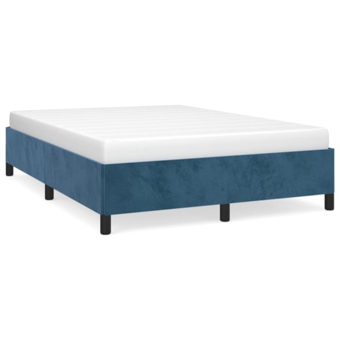 Bedframe fluweel donkerblauw 140x200 cm