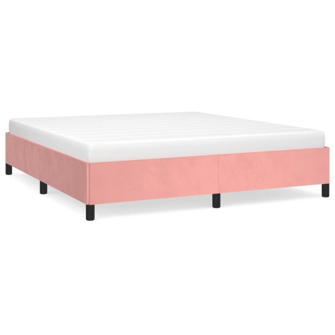 Bedframe fluweel roze 160x200 cm