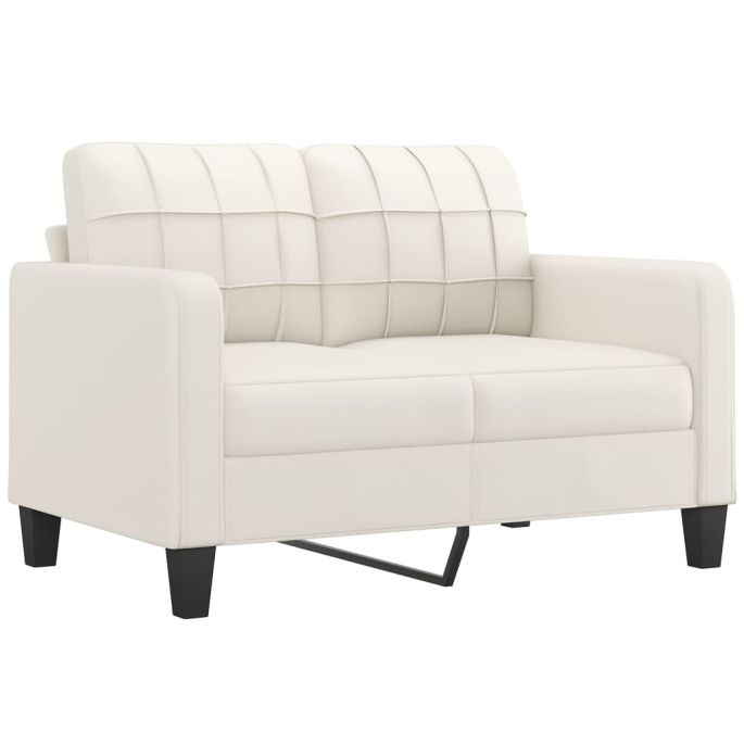 Tweezitsbank 120 cm kunstleer crèmekleurig