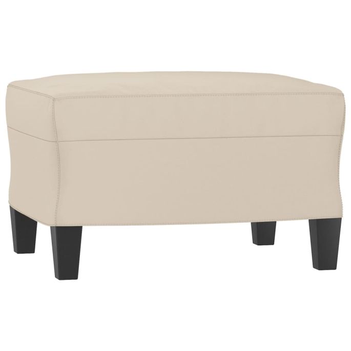 Voetenbank 60x50x41 cm microvezelstof crèmekleurig