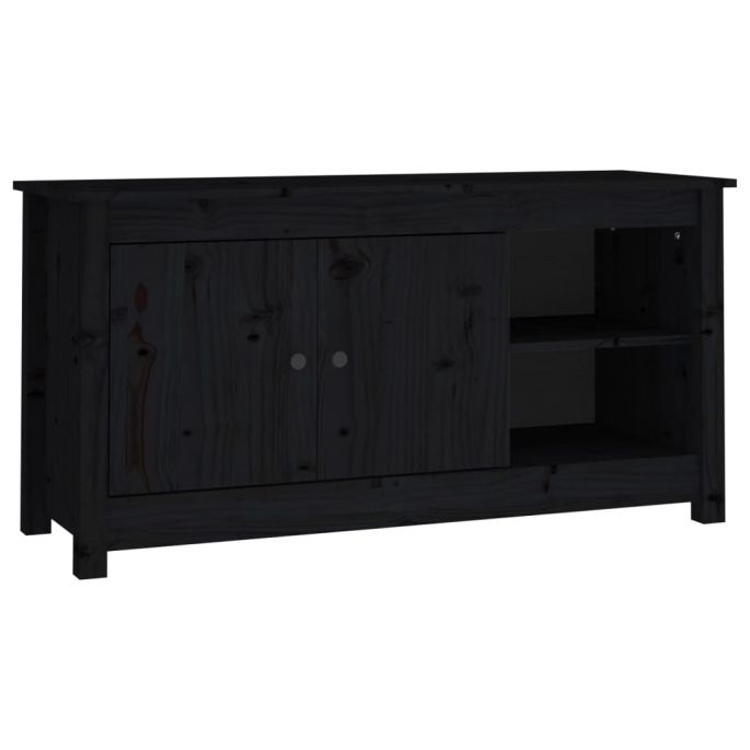 Tv-meubel 103x36,5x52 cm massief grenenhout zwart