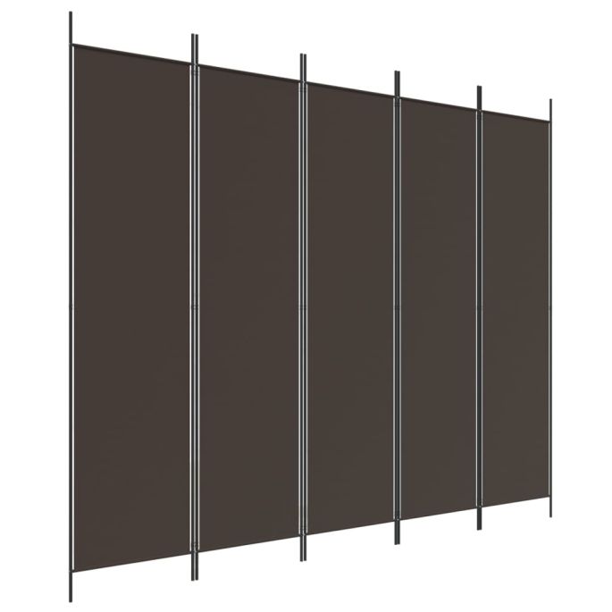 Kamerscherm met 5 panelen 250x200 cm stof bruin