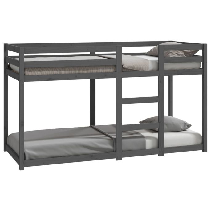Stapelbed massief grenenhout grijs 75x190 cm