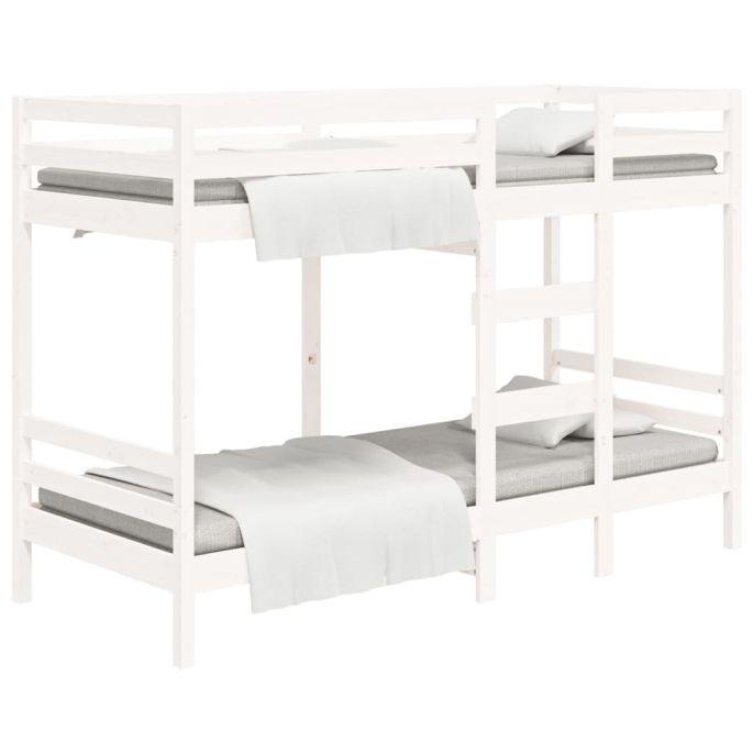 Stapelbed massief grenenhout wit 90x200 cm