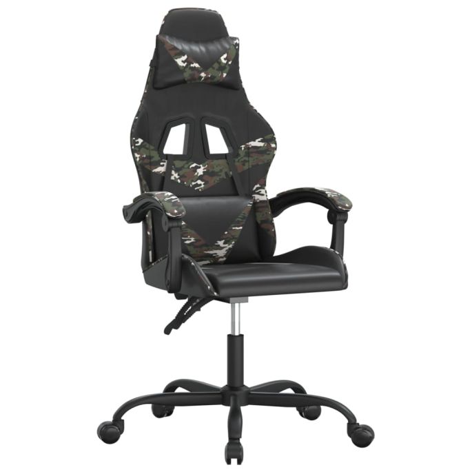 Gamestoel kunstleer zwart en camouflage