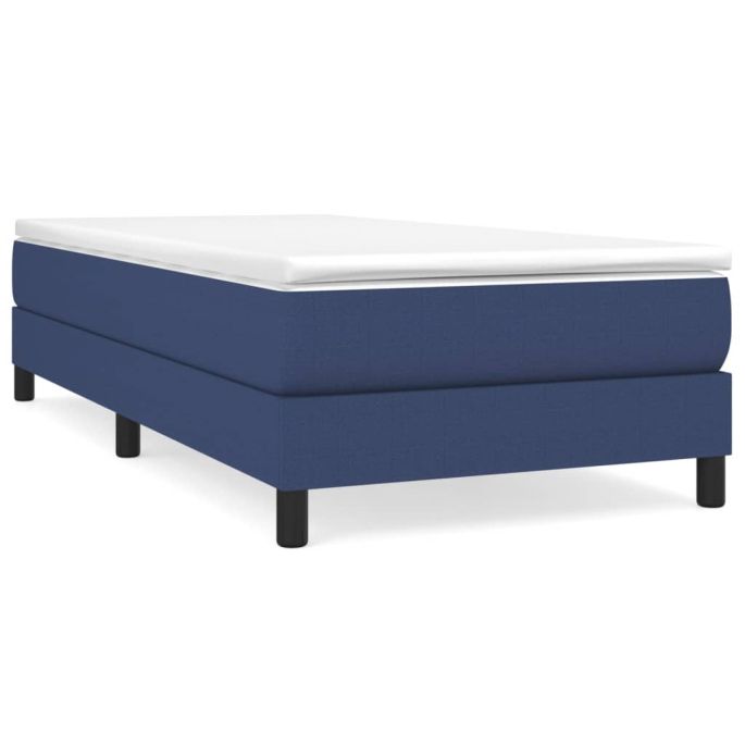 Boxspringframe stof blauw 90x200 cm