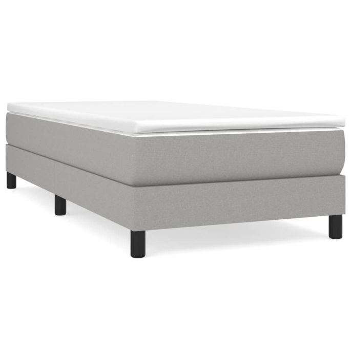 Boxspringframe stof lichtgrijs 100x200 cm