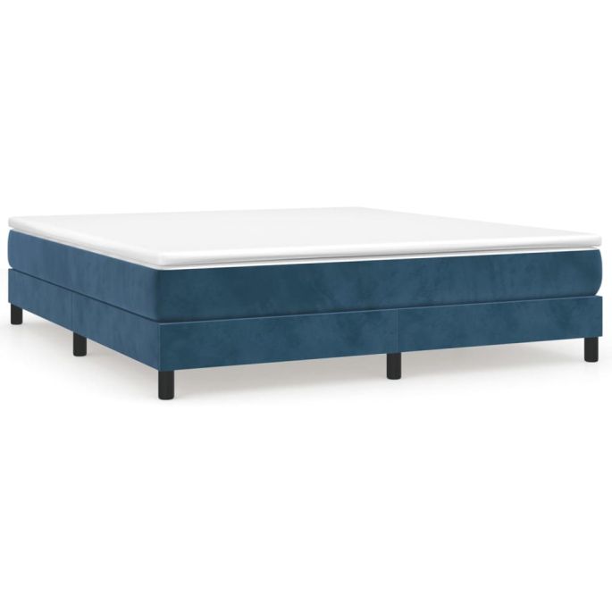 Boxspringframe fluweel donkerblauw 160x200 cm