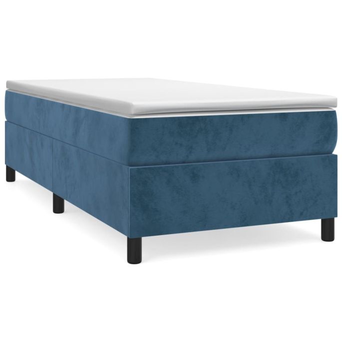 Boxspringframe fluweel donkerblauw 90x190 cm