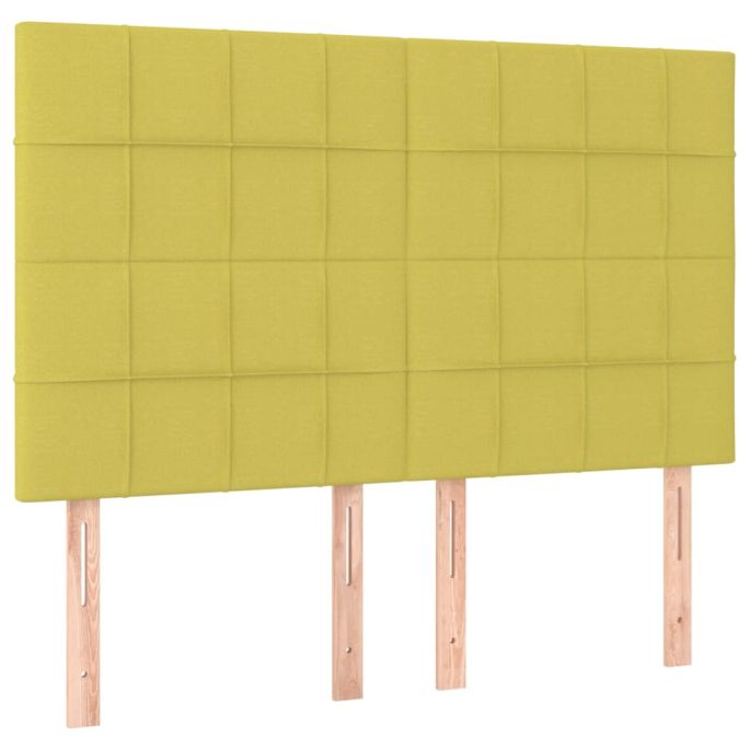 Hoofdborden 4 st 72x5x78/88 cm stof groen