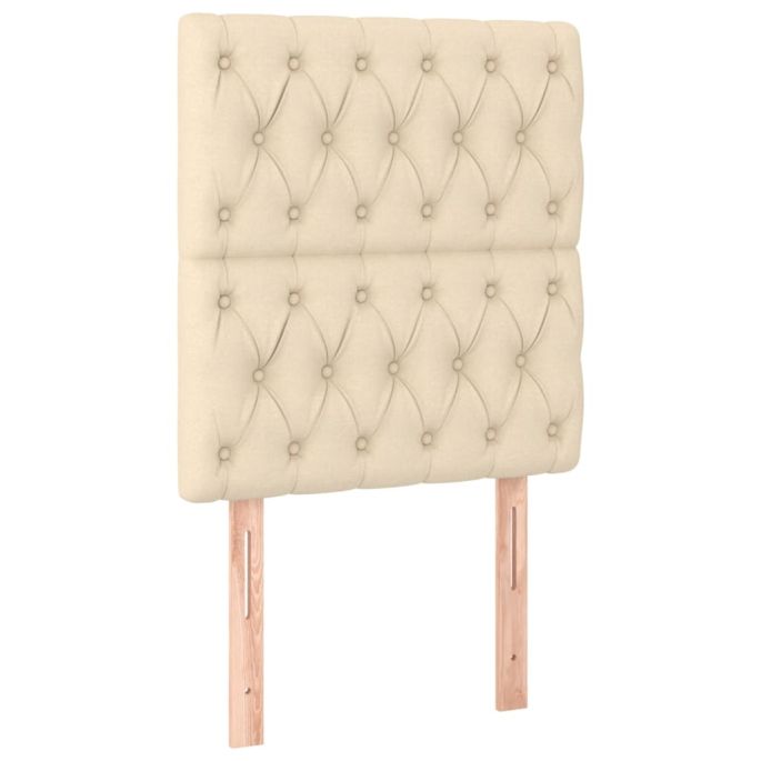 Hoofdborden 2 st 80x7x78/88 cm stof crèmekleurig