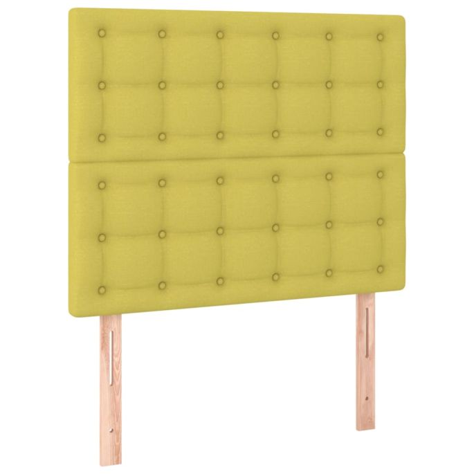 Hoofdborden 2 st 100x5x78/88 cm stof groen