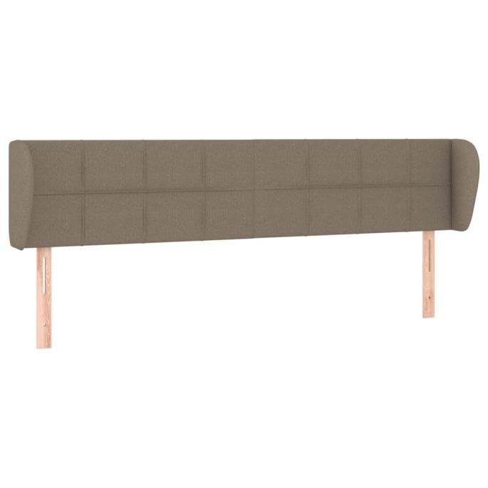 Hoofdbord met randen 203x23x78/88 cm stof taupe