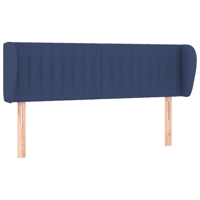 Hoofdbord met randen 147x23x78/88 cm stof blauw