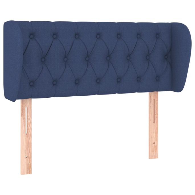 Hoofdbord met randen 93x23x78/88 cm stof blauw