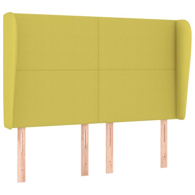 Hoofdbord met randen 147x23x118/128 cm stof groen