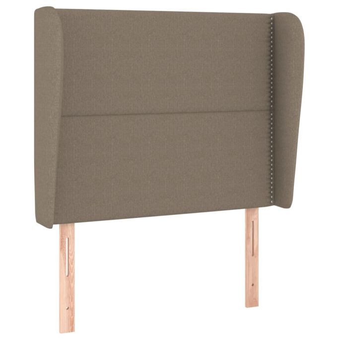 Hoofdbord met randen 93x23x118/128 cm stof taupe