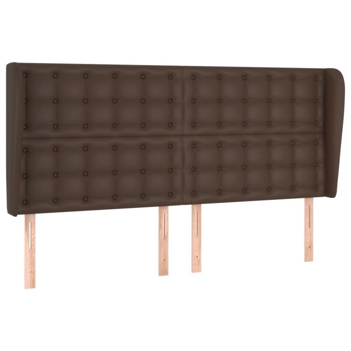 Hoofdbord met randen 163x23x118/128 cm kunstleer bruin