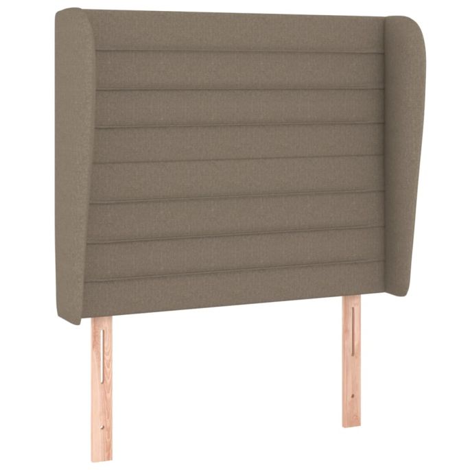 Hoofdbord met randen 83x23x118/128 cm stof taupe