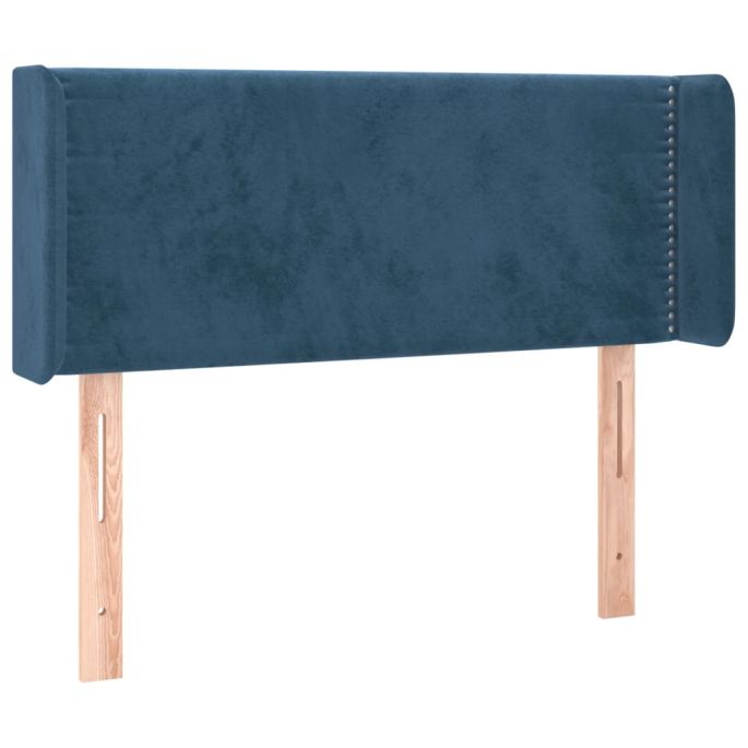 Hoofdbord met randen 93x16x78/88 cm fluweel donkerblauw