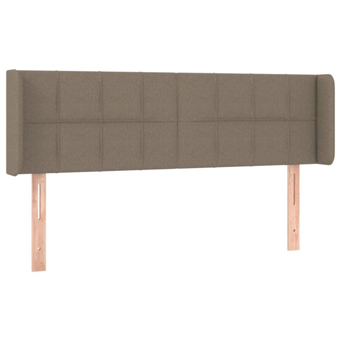 Hoofdbord met randen 147x16x78/88 cm stof taupe