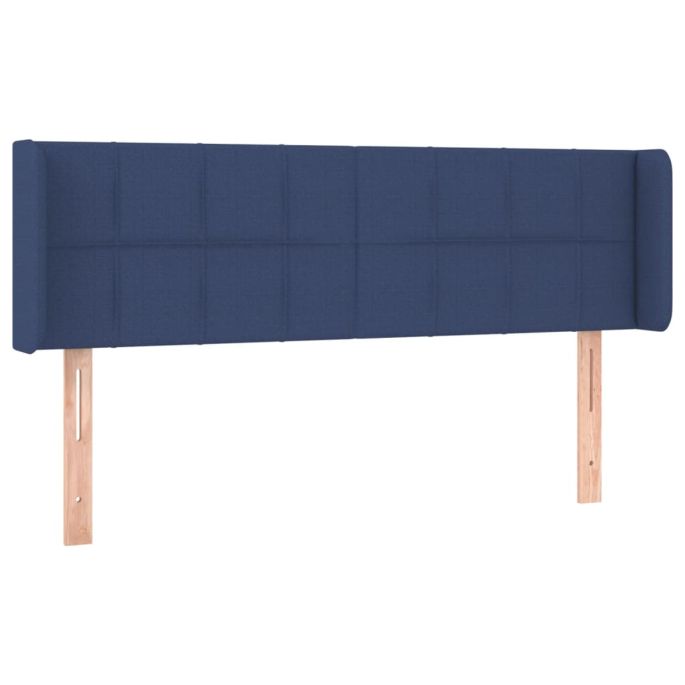 Hoofdbord met randen 147x16x78/88 cm stof blauw