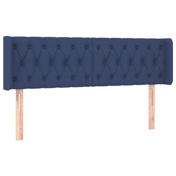 Hoofdbord met randen 163x16x78/88 cm stof blauw