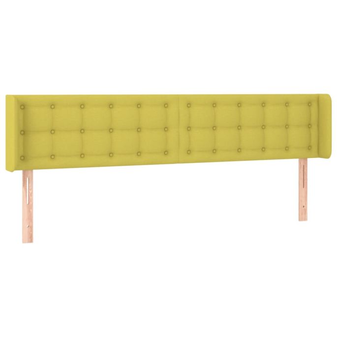 Hoofdbord met randen 203x16x78/88 cm stof groen