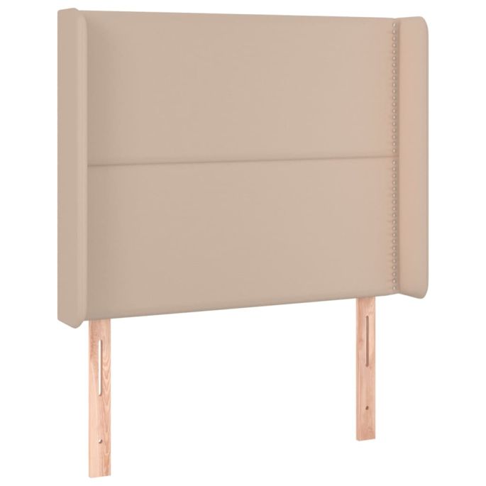 Hoofdbord met randen 93x16x118/128 cm kunstleer cappuccinokleur