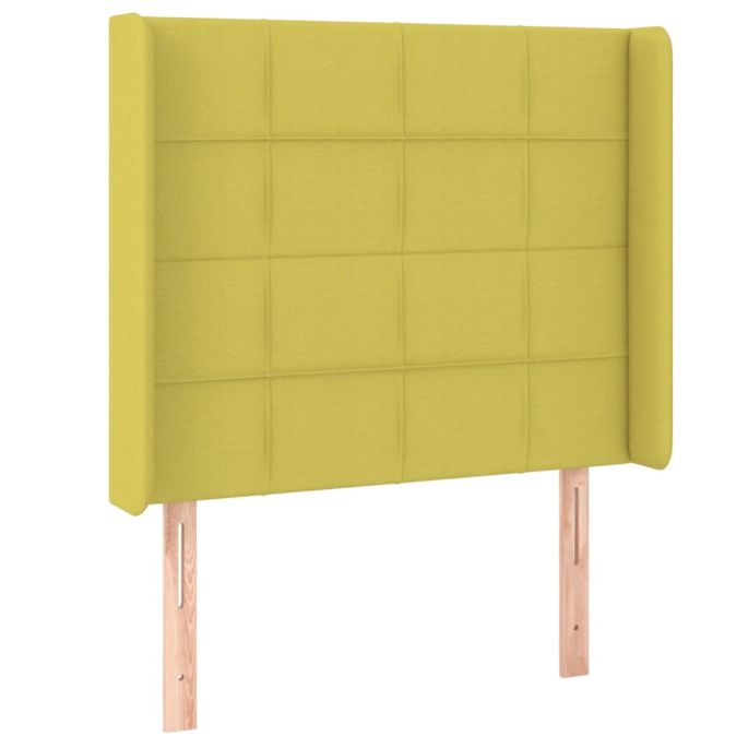 Hoofdbord met randen 103x16x118/128 cm stof groen