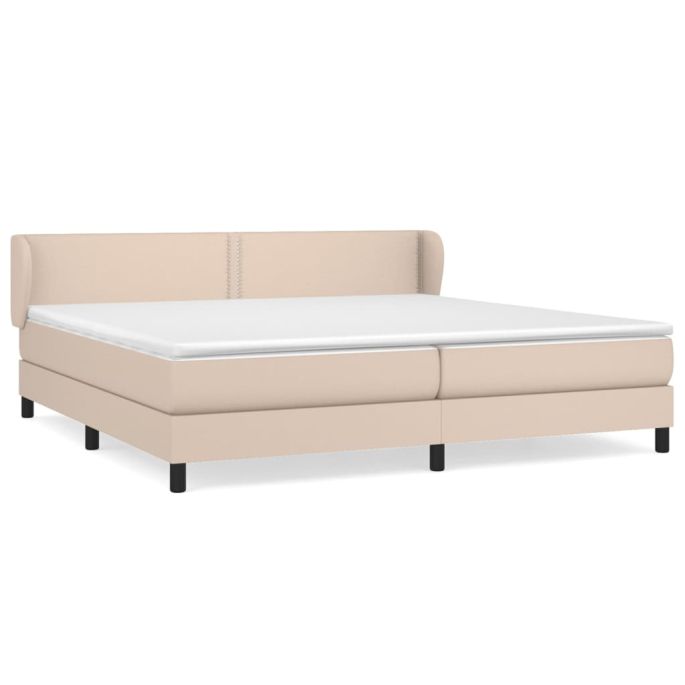 Boxspring met matras kunstleer cappuccinokleurig 200x200 cm
