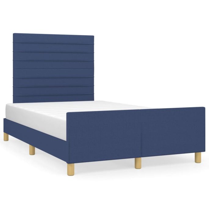 Bedframe met hoofdeinde stof blauw 120x200 cm