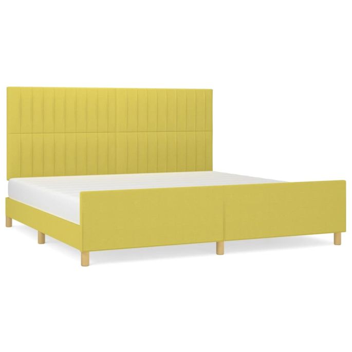 Bedframe met hoofdeinde stof groen 200x200 cm