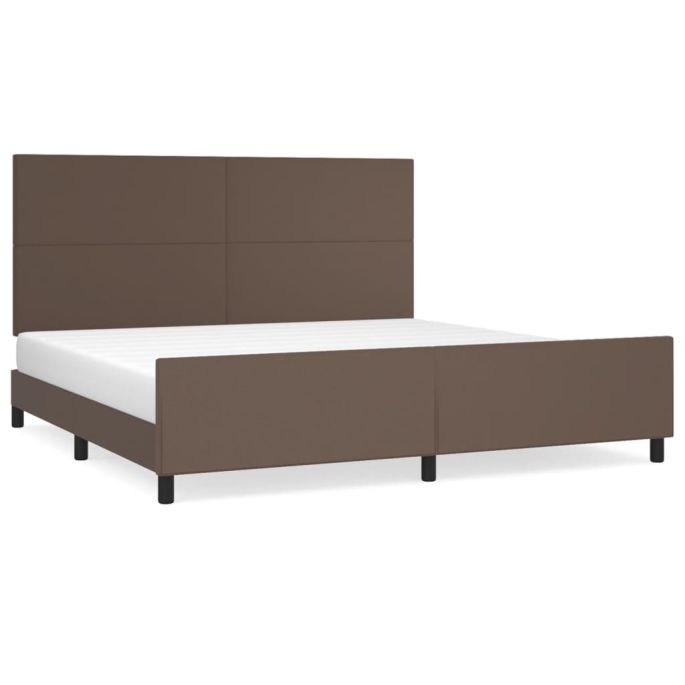 Bedframe met hoofdbord kunstleer bruin 200x200 cm