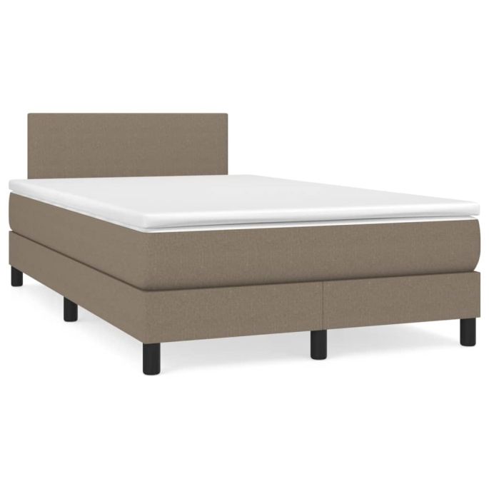 Boxspring met matras stof taupe 120x200 cm
