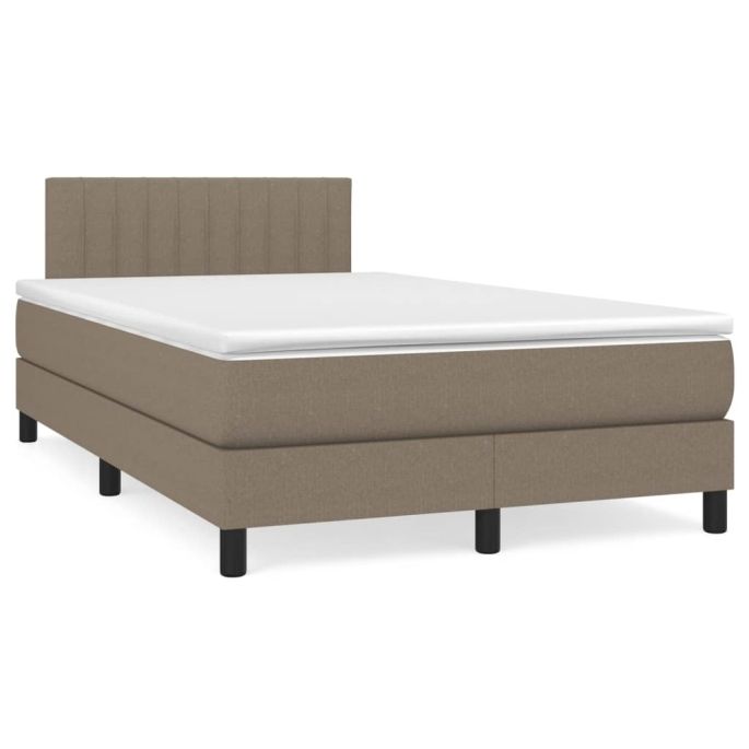 Boxspring met matras stof taupe 120x200 cm