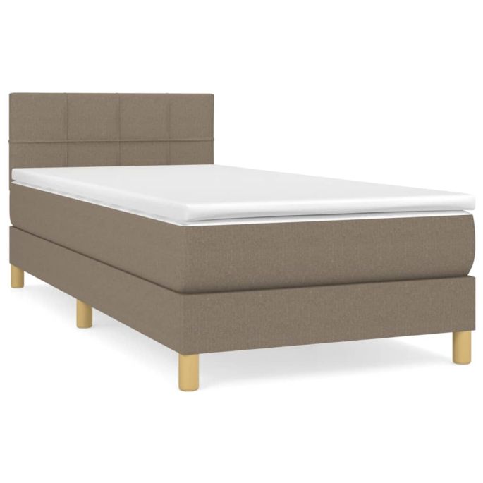 Boxspring met matras stof taupe 90x190 cm