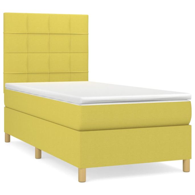 Boxspring met matras stof groen 80x200 cm