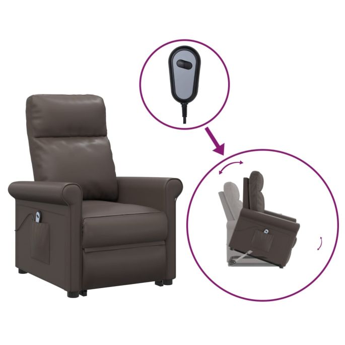 Sta-op-stoel kunstleer bruin