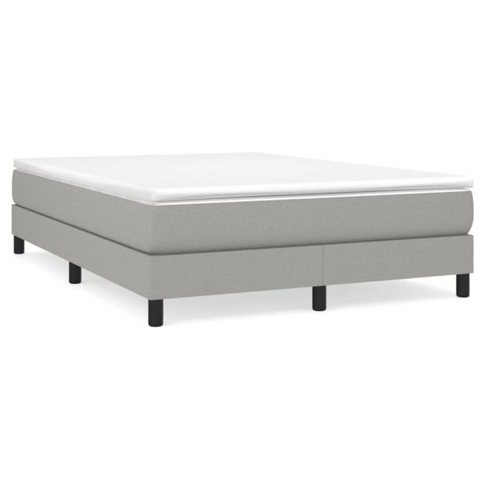 Boxspring met matras stof lichtgrijs 140x190 cm