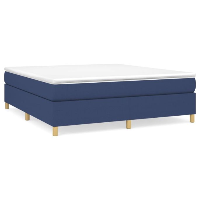 Boxspring met matras stof blauw 180x200 cm